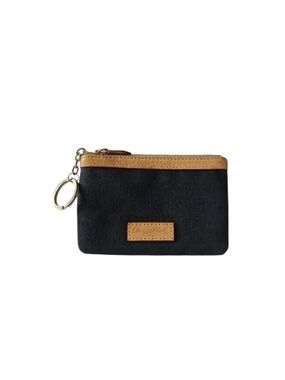 Dooney & Bourke Black and Tan Coin Pouch Keyring